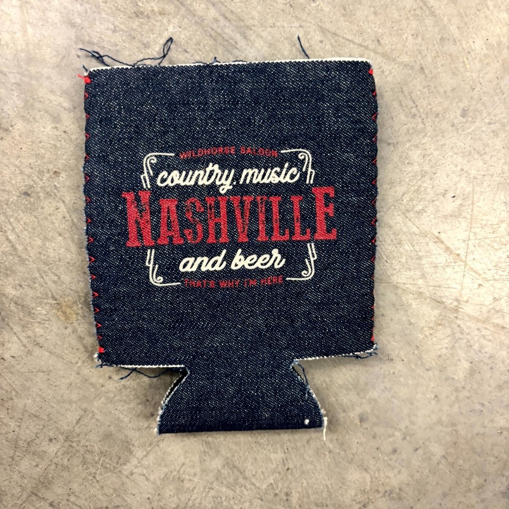 Nashville Country Music & Beer Denim Can Cooler Koozie Wildhorse Saloon